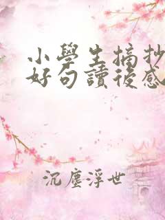 小学生摘抄好词好句读后感