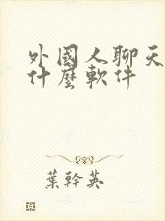 外国人聊天都用什么软件