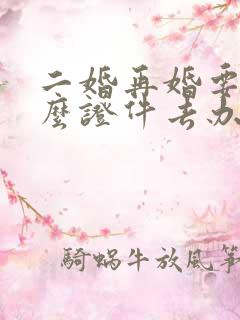 二婚再婚要带什么证件去办理