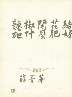 辣椒开花结果期施什么肥好