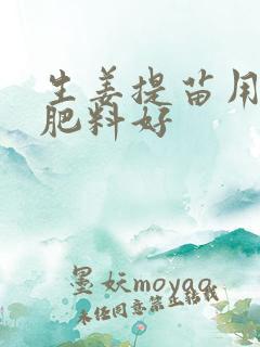 生姜提苗用什么肥料好