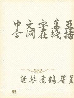 中文字幕亚洲综合网在线播放