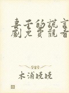 妻子的谎言电视剧免费观看电视剧
