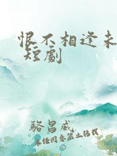 恨不相逢未嫁时 短剧