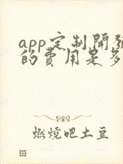 app定制开发的费用是多少