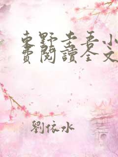 东野圭吾小说免费阅读全文