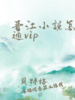 晋江小说怎么开通vip
