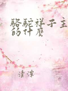 骆驼祥子主要写的什么
