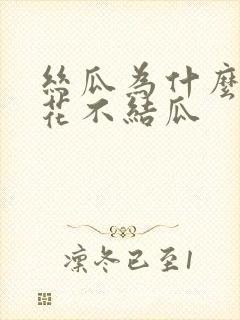 丝瓜为什么不开花不结瓜