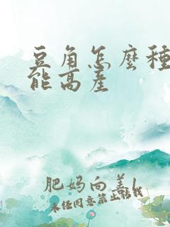 豆角怎么种植才能高产
