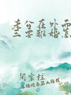 老公在外面有小三要离婚怎么办