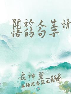 关于人生情感感悟的句子 关于人生情感感悟的句子