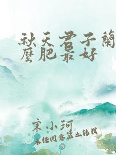 秋天君子兰施什么肥最好