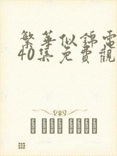 繁华似锦电视剧40集免费观看 繁华似锦电视剧40集免费观看
