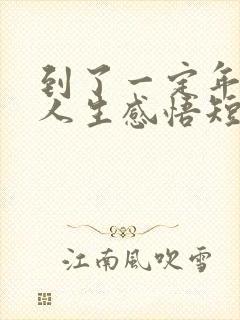 到了一定年龄的人生感悟短句 到了一定年龄的人生感悟短句