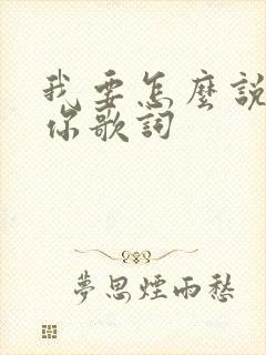 我要怎么说我爱你歌词