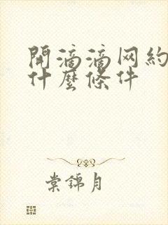 开滴滴网约车要什么条件