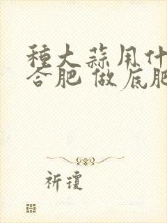 种大蒜用什么复合肥 做底肥最好 种大蒜用什么复合肥 做底肥最好
