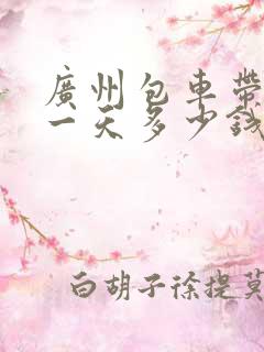 广州包车带司机一天多少钱