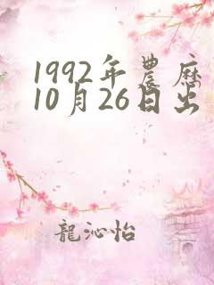 1992年农历10月26日出生八字