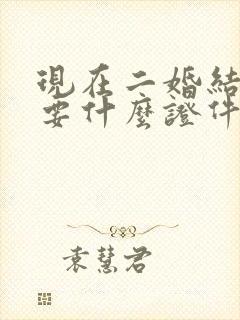现在二婚结婚需要什么证件和材料