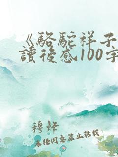 《骆驼祥子》的读后感100字