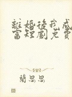 离婚后我成了首富短剧免费版观看