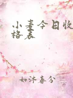 小麦今日收购价格表