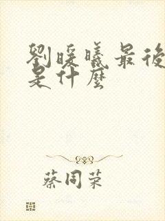 刘暖曦最后结局是什么