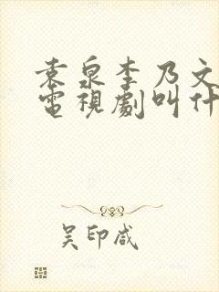 袁泉李乃文主演电视剧叫什么名