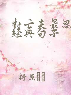 对亡夫最思念的经典句子