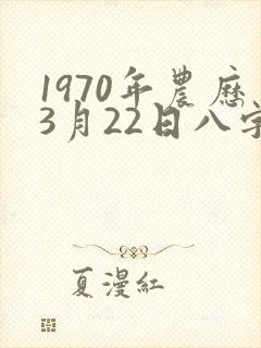 1970年农历3月22日八字算命