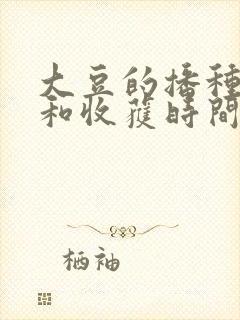 大豆的播种时间和收获时间