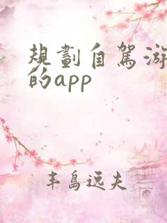 规划自驾游路线的app