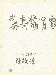 我本将心向明月,奈何明月照沟渠.啥意思