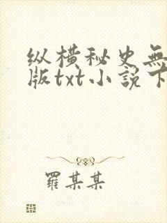 纵横秘史无删减版txt小说下载