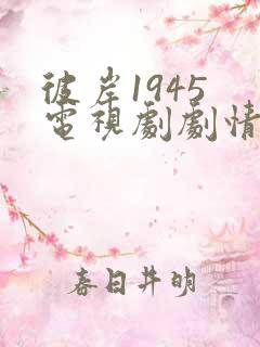 彼岸1945 电视剧剧情介绍