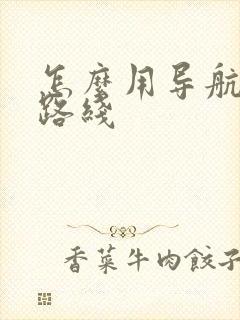 怎么用导航规划路线