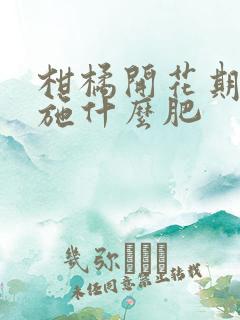柑橘开花期需要施什么肥 柑橘开花期需要施什么肥