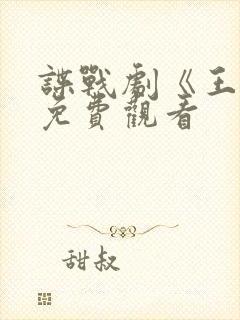 谍战剧《王牌》免费观看