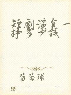 短剧演员一天能挣多少钱