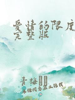 爱情的限度电影完整版