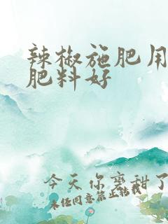 辣椒施肥用什么肥料好