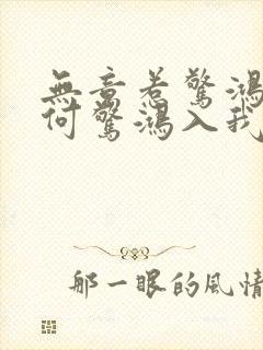 无意惹惊鸿,奈何惊鸿入我心 无意惹惊鸿,奈何惊鸿入我心