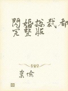 闪婚总裁都很穷完整版