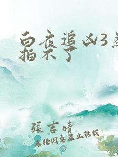 白夜追凶3为啥拍不了