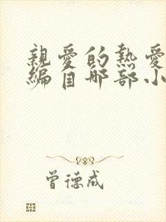 亲爱的热爱的改编自哪部小说