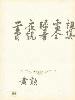 子夜归电视剧免费观看全集高清37