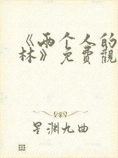《两个人的小森林》免费观看 全集