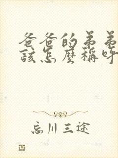 爸爸的弟弟我应该怎么称呼